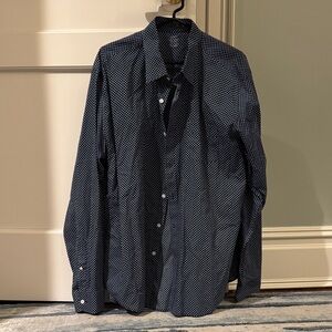 J. Crew Dark Blue Geometric Button Down Shirt